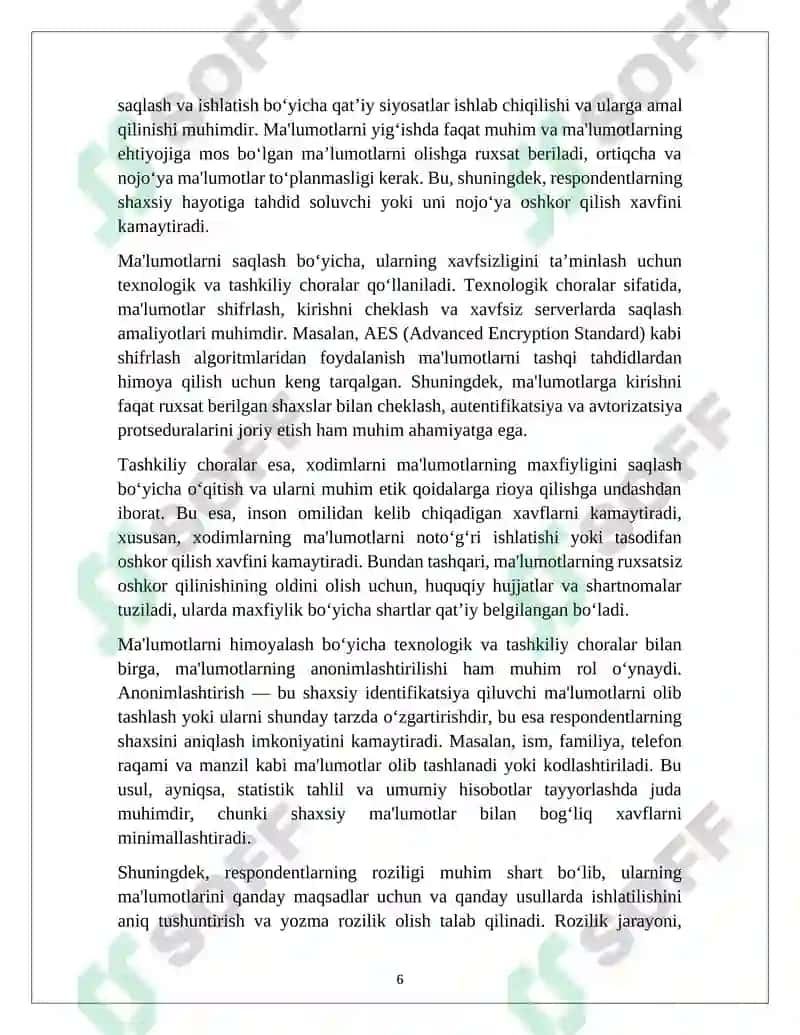 Ijitimoiy ishda tatqiqot o’tkazishning etikasi 6