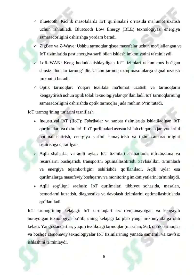 IoT tarmog'ida optik tarmoqlarni qo'llash 6