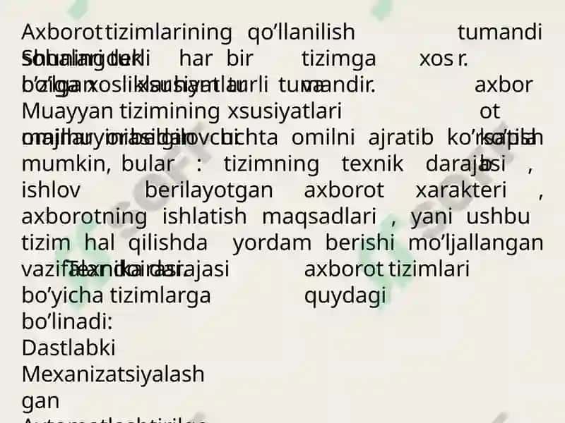 Amaliy axborot tizimlari haqida umumiy ma'lumotlar 6