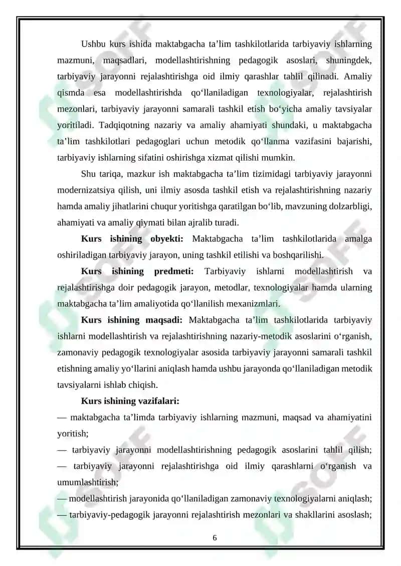 Maktabgacha ta'lim tashkilotlarida tarbiyaviy ishlarni modellashtirish va rejalashtirish 6