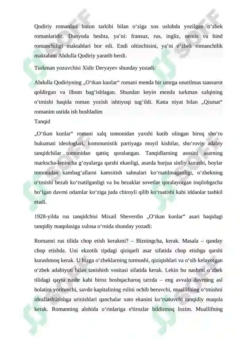 ABDULLA QODIRIY OʻZBEK REALISTIK ROMANCHILIGINING ASOSCHISI 6