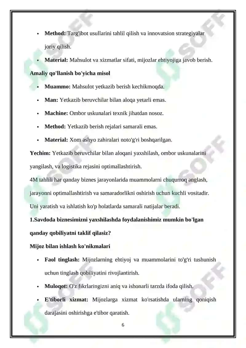 4M ildiz sabablari, marketing va biznes ishlab chiqarishni tahlil qilish elementi nima, uni qanday ishlatish va yaratishni TAHLIL qilish 6