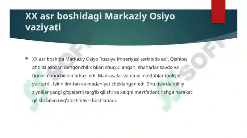 XX asrda Markaziy Osiyo xalqlarining uyg‘onish davri 6