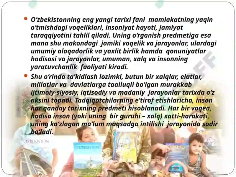 “O’zbekistonning eng yangi tarixi” o’quv fanining predmeti, maqsadi va vazifalari, nazariy-metodologik tamoyillari. 6