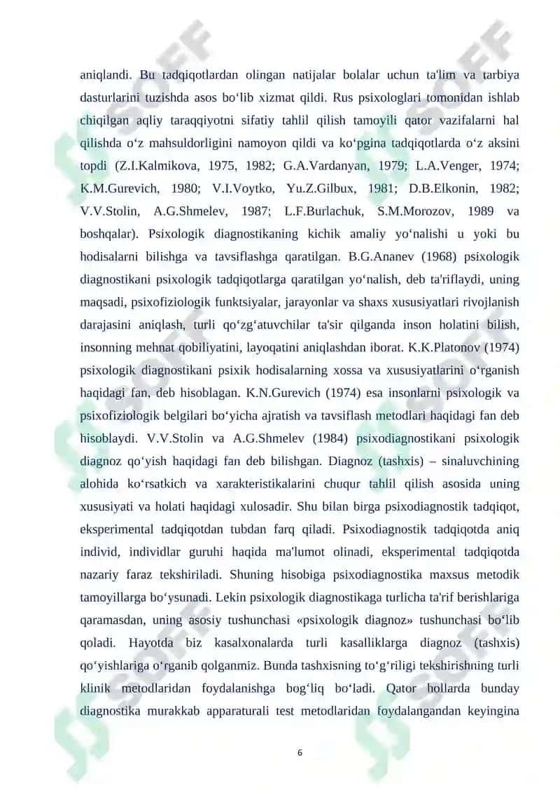 AMALIY TOPSHIRIQ XAREKTERIGA KO’RA PSIXODIAGNOSTIK METODIKALAR KLASSIFIKATSIYASI 6