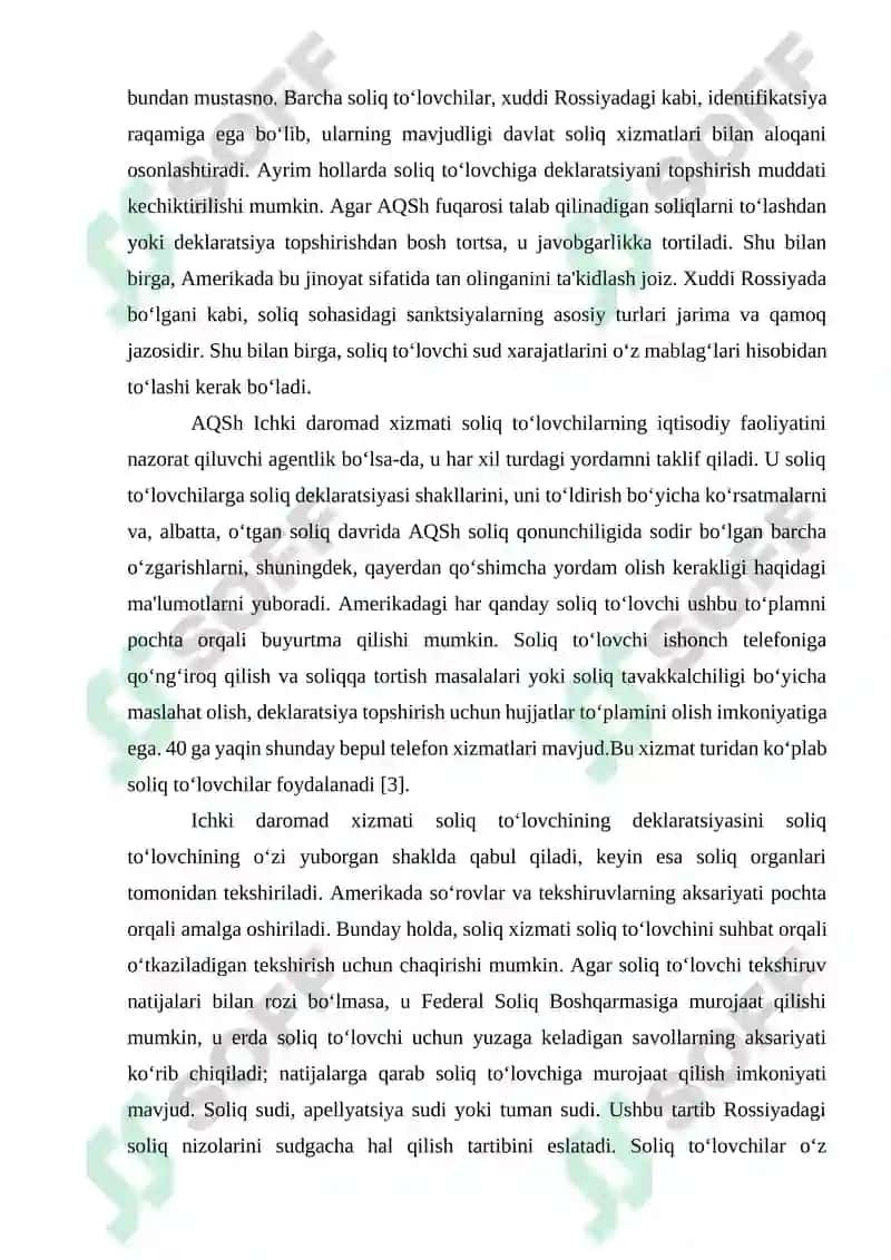 AMERIKA QO‘SHMA SHTATLARIDA SOLIQ NAZORATINI AMALGA OSHIRISH VA UNING HUQUQIY ASOSLARI 6