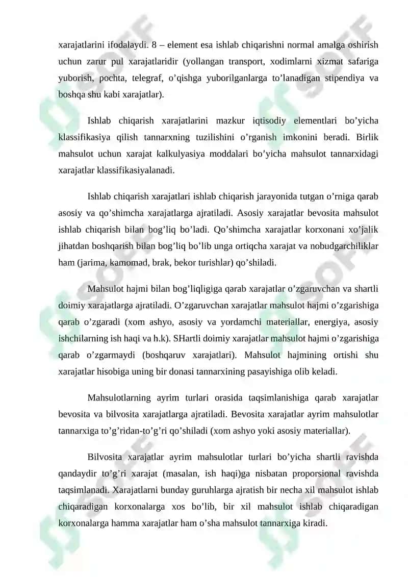 Ishlab chiqarish xarajatlari va ularni kamaytirish yo'llari 6