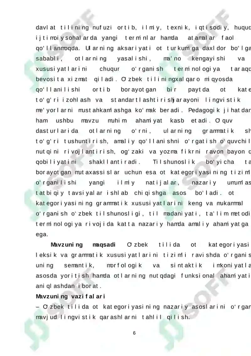 Oʻzbek tilida ot kategoriyasi va uning grammatik xususiyatlari 6