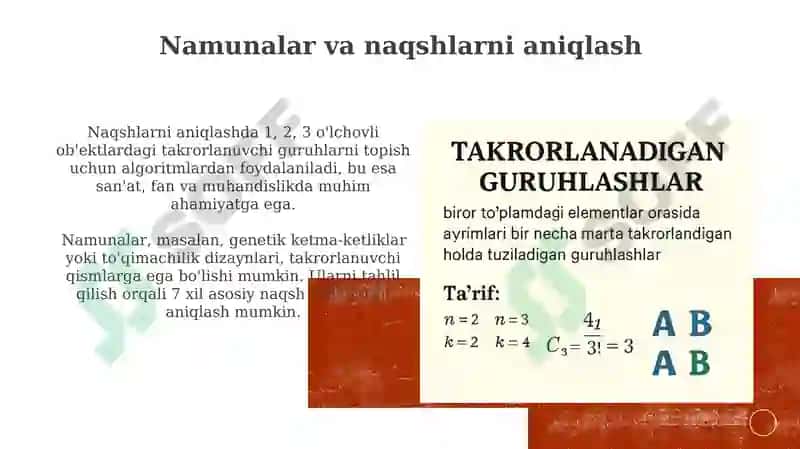 Takrorlanuvchi guruhlarning asoslari 6