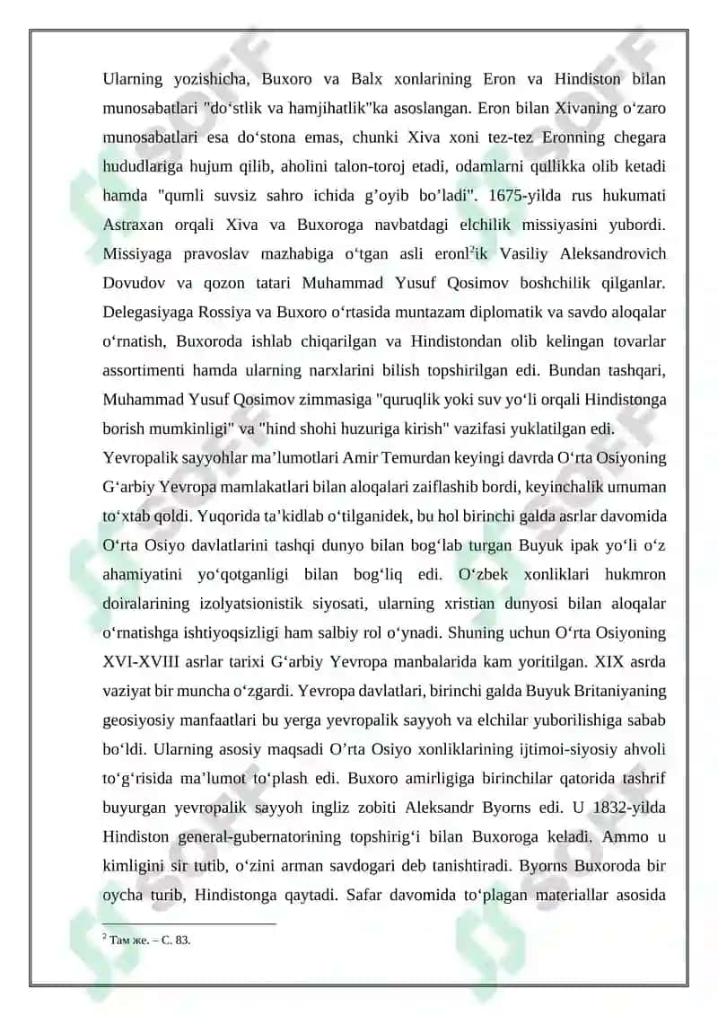 O‘rta Osiyoning XIX asr oxiri XX asr boshlari tarixiga oid rus va yevropa tillaridagi manbalar 6