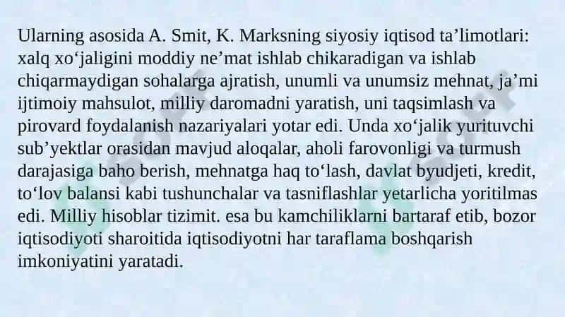 Milliy hisoblar tizimi va makro iqtisodiy ko'rsatkichlar tizimi 6