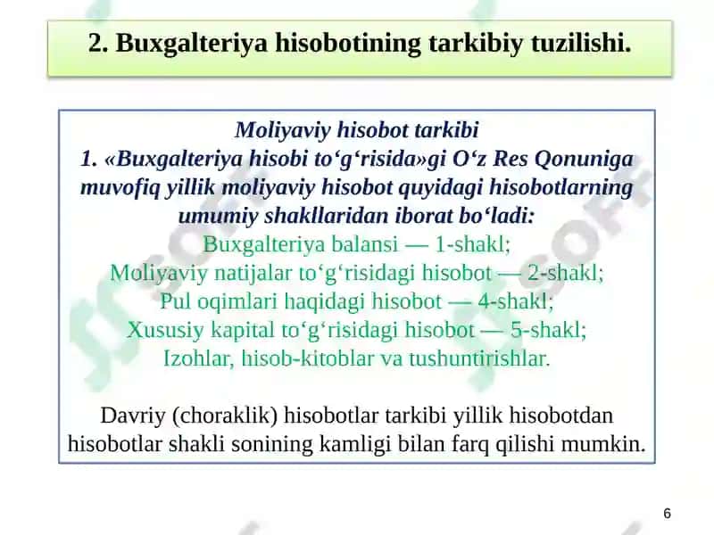 Buxgalteriya hisoboti 6