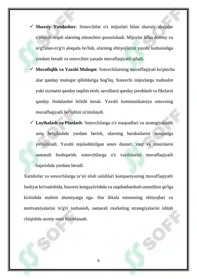 XALQARO MARKETING STRATEGIYASINI ISHLAB CHIQISH VA AMALGA OSHIRISH O’RGANISH 6
