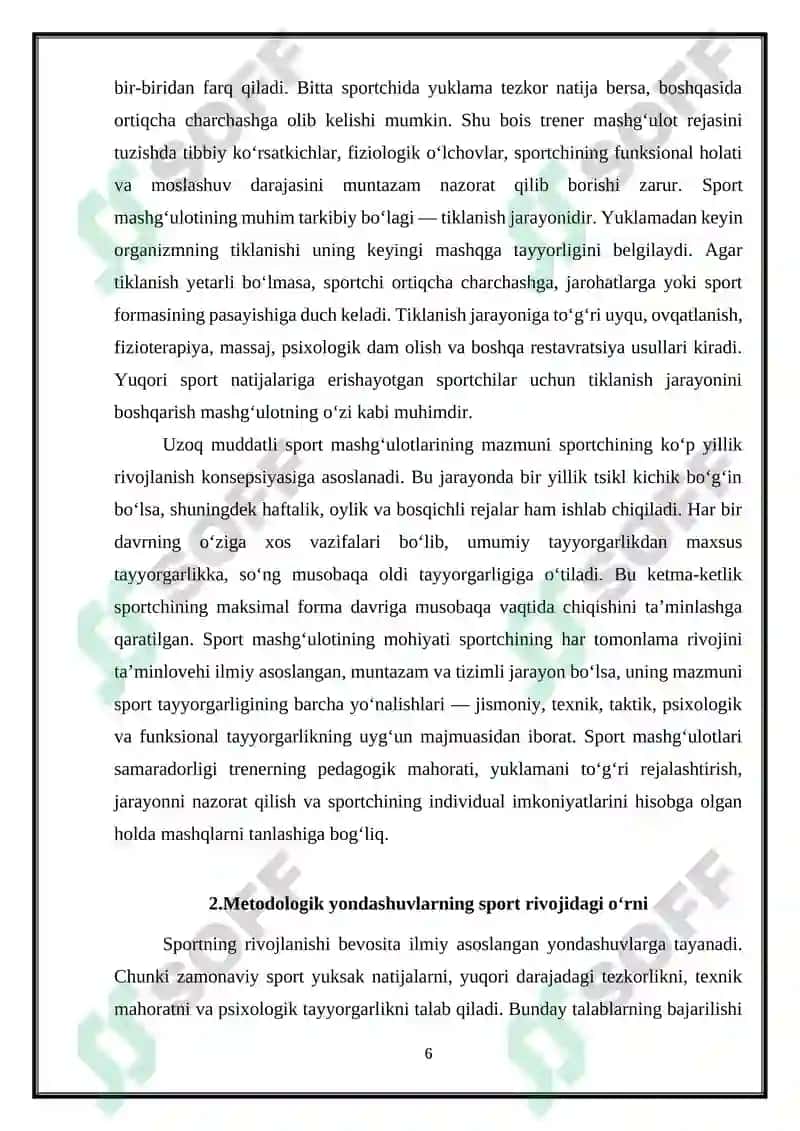 Sport mashg'ulotlarining metodologik asoslari 6