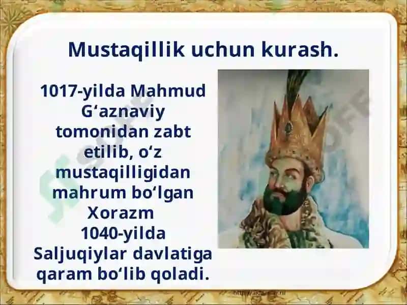 Xorazm davlati va uning yuksalishi 6