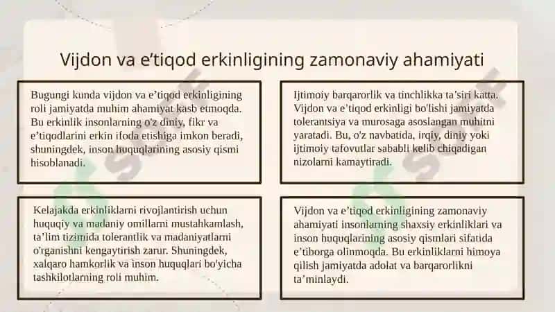 Vijdon va e’tiqod erkinligining ta’rifi 6