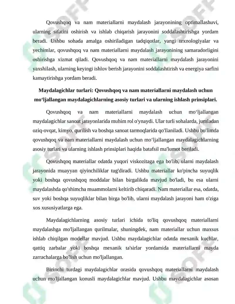 Maydalagichlar turlari 6