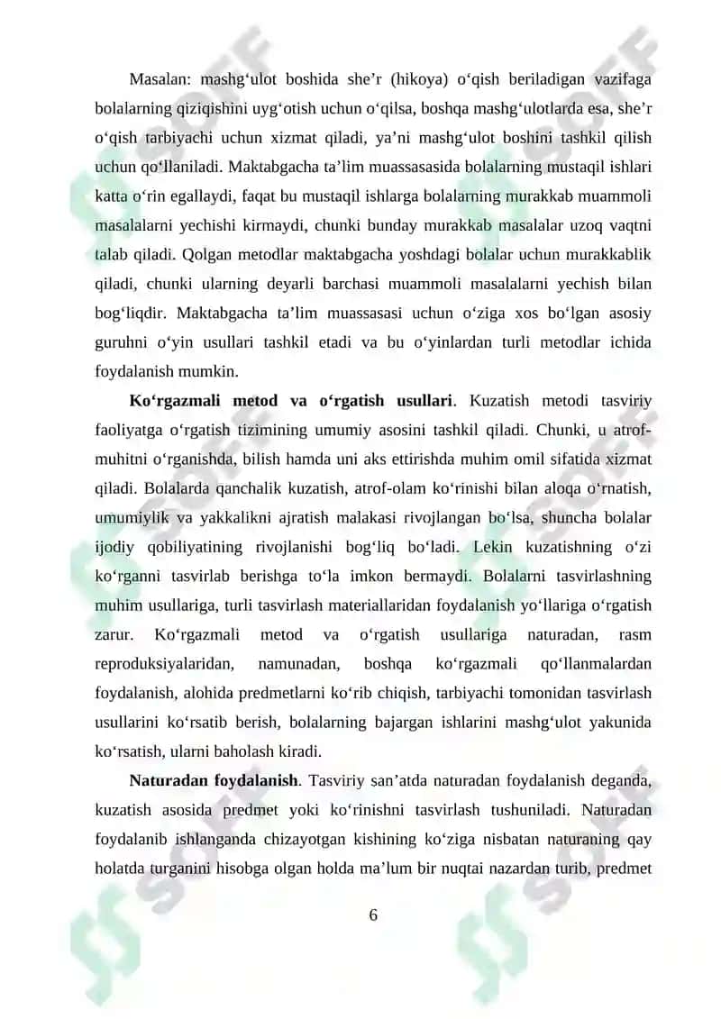 Bolalarni har tomonlama rvojlantirishda tasviriy faoliyatning o‘rni 6