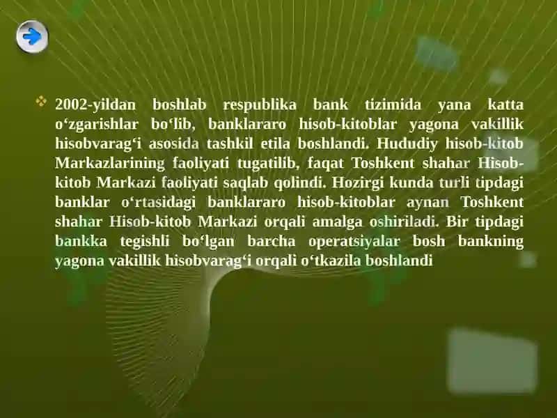 Banklararо hisоb-kitоblarni tashkil qilish, yuritish tartibi va hisоbi. 6