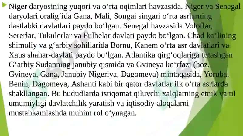 Afrikaning Janubiy Sahara Xalqlari Tarixi 6