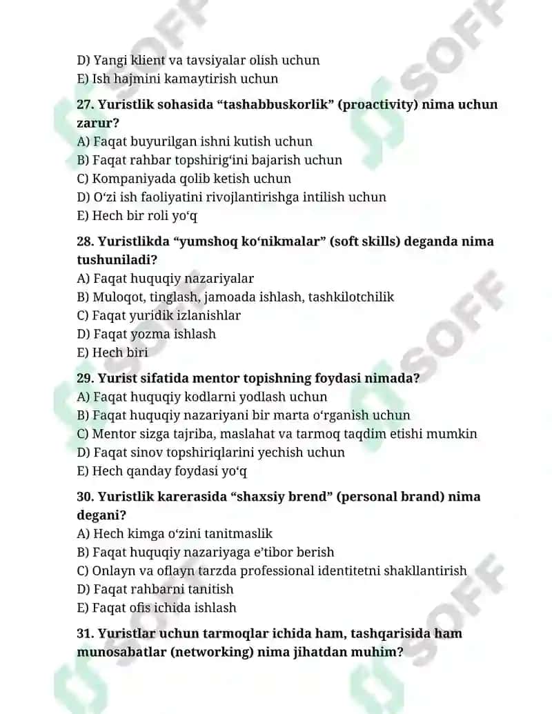 HUQUQQIY KO`NIKMALAR VA METADALOGIYA FANIDAN YUZASIDAN TEST SAVOLLARI 6
