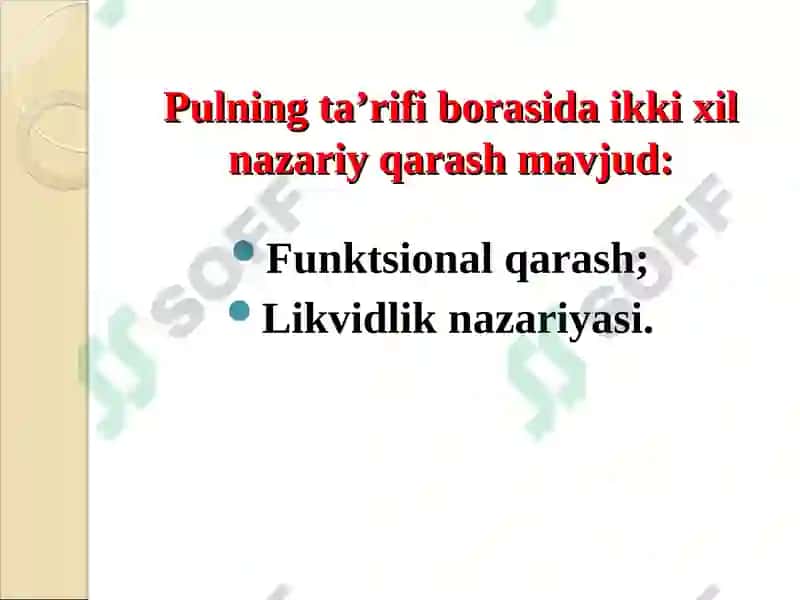 Pulning paydo bo‘lishi, zarurligi va funksiyalari 6