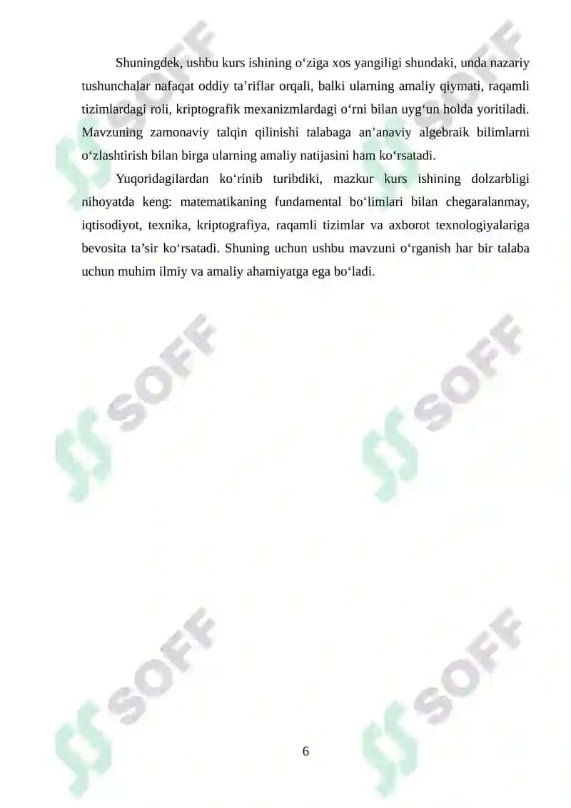 Galua maydoni.Chekli va algebraik kengaytmalar 6