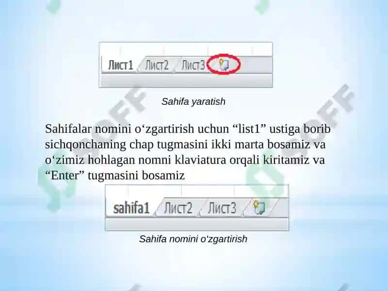 MS Excel dasturi 6