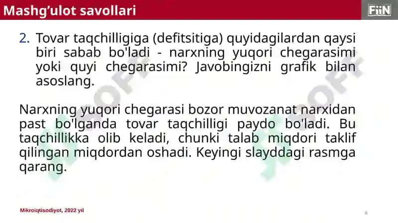 Mikroiqtisodiyot, 2022 yil 6