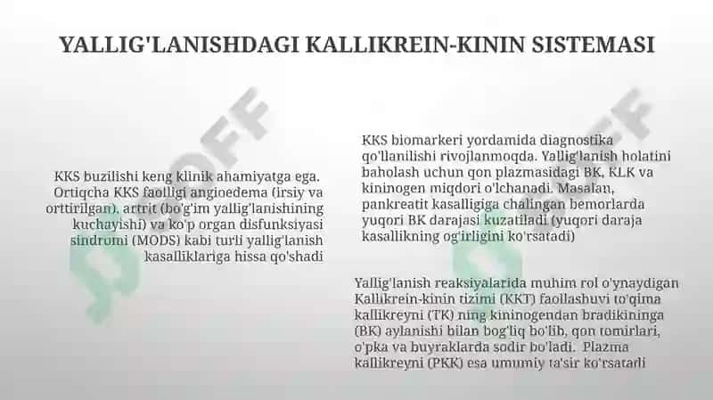 Kallikrein-kinin tizimi, klinik ahamiyati 6