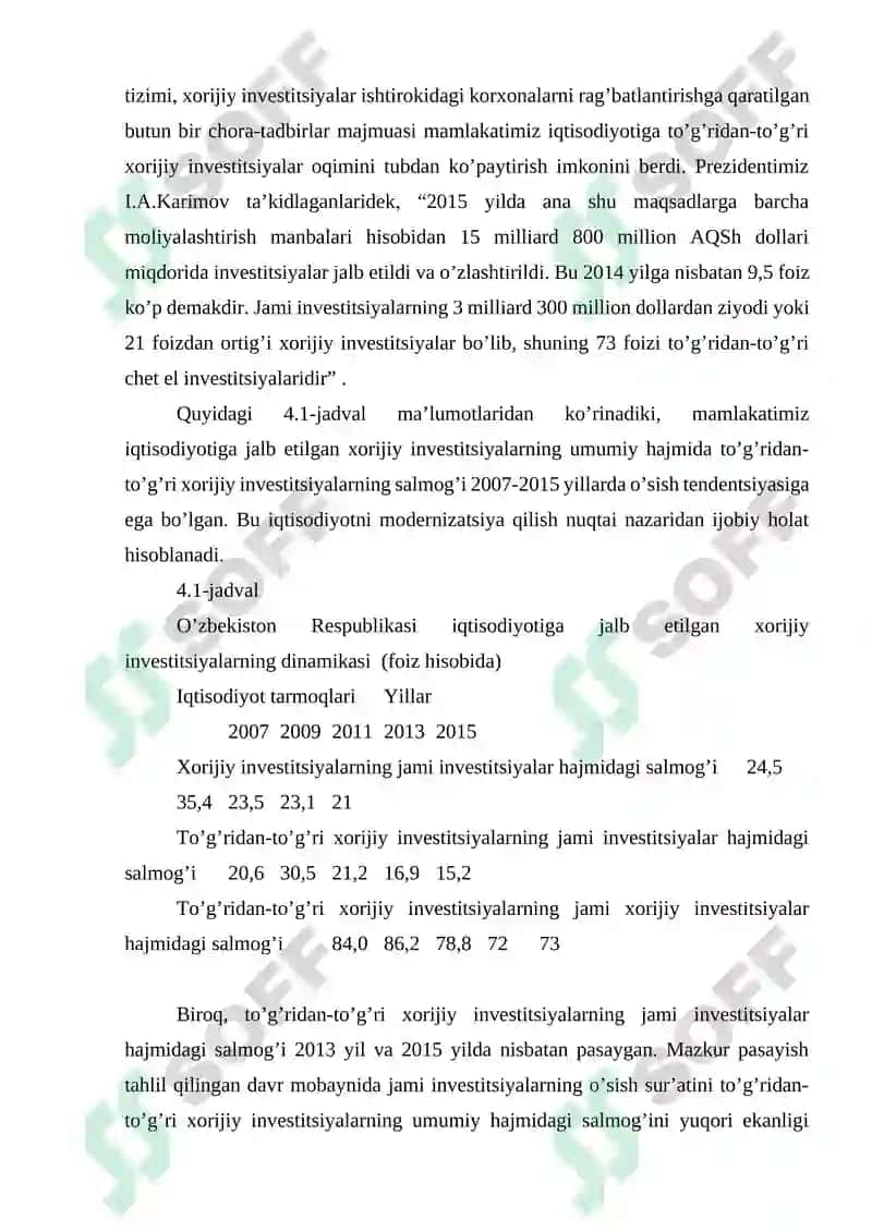 MILLIY IQTISODIYOTGA XORIJIY INVESTITSIYALARNI JALB QILISH TURLARI VA SHAKLLARI 6