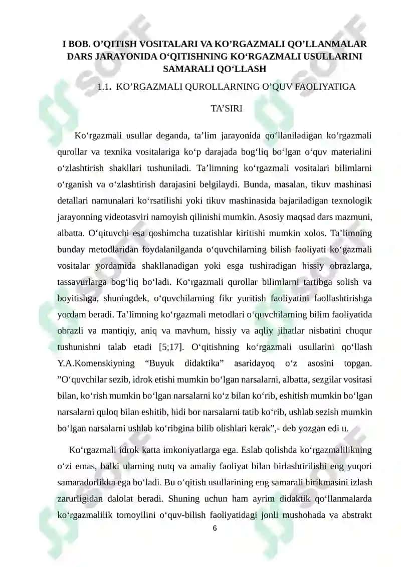 O’QISH DARSLARIDA KO’RGAZMALI VOSITALARDAN FOYDALANISH 6