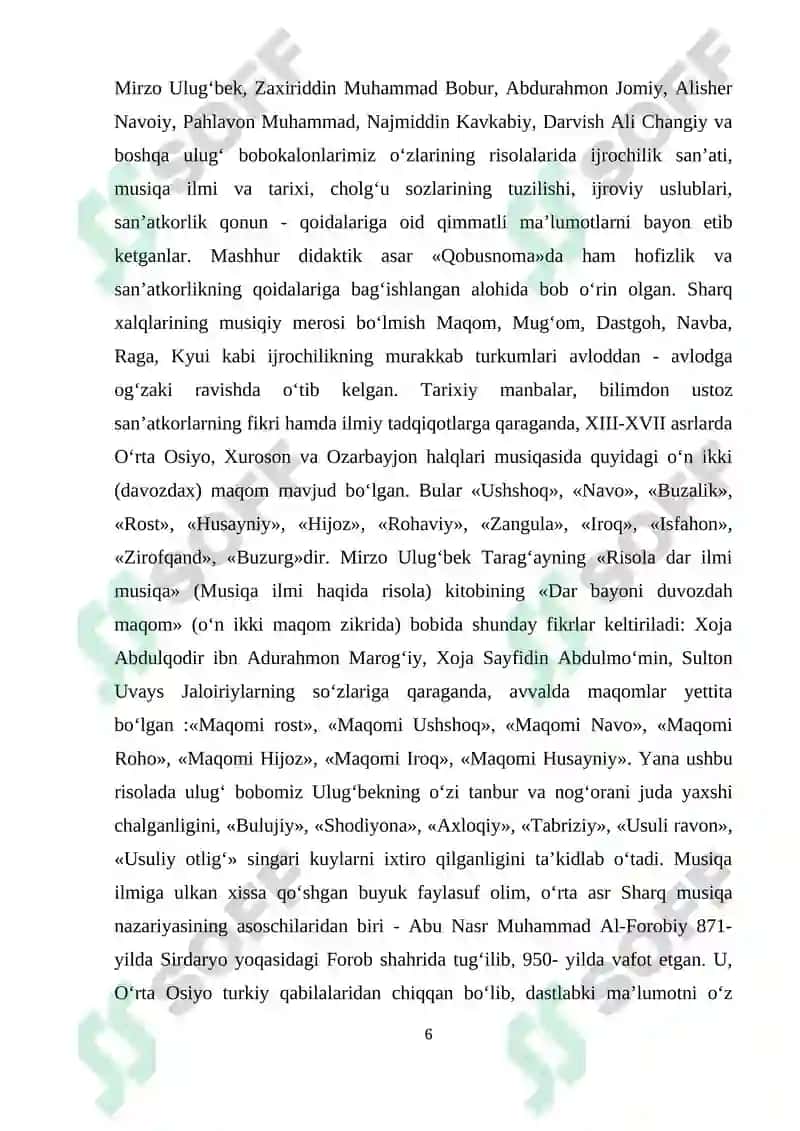 SHARQ XALQLARI MUSIQIY FOLKLORI BILAN QIYOSIY O'RGANISH 6