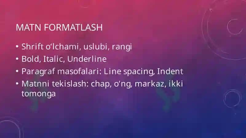 Word dasturi 6