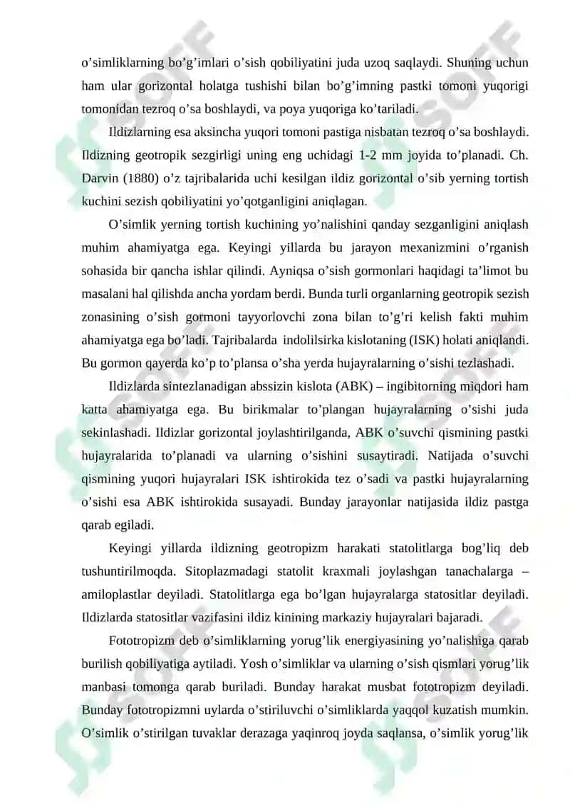 OʻSIMLIKLARNING KOʻPAYISH FIZIOLOGIYASI VA OʻSIMLIKLARDAGI TINIM HOLATI 6