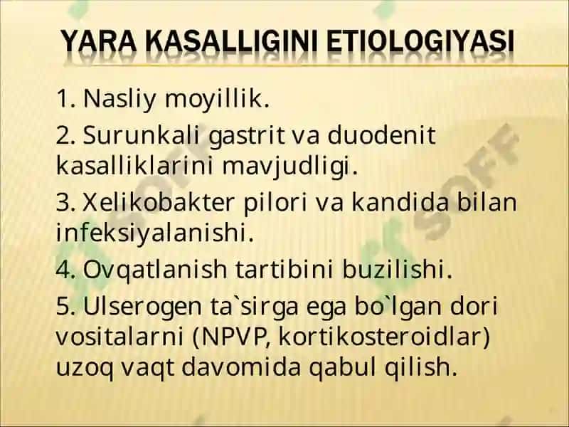 Oshqozon yara kasalligi etiologiyasi va patogenezidagi zamonaviy aspektlar 6