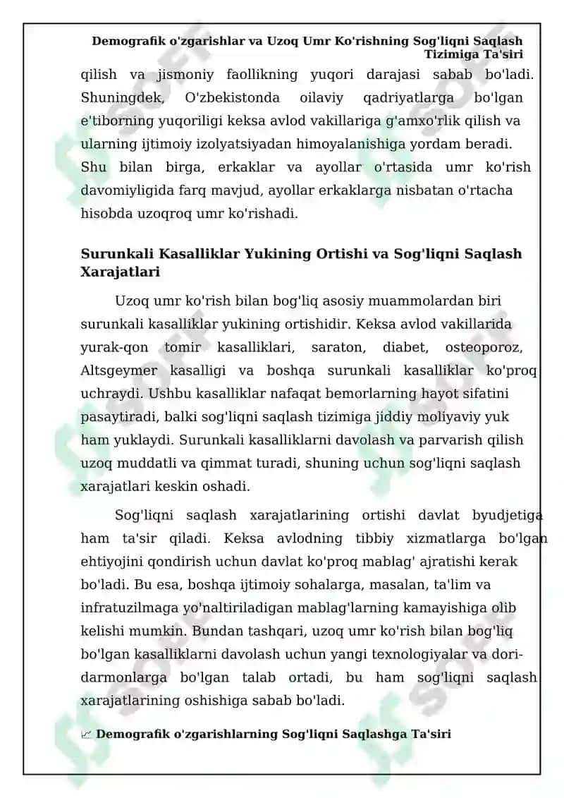 Uzoq umr ko'rish muammolari 6
