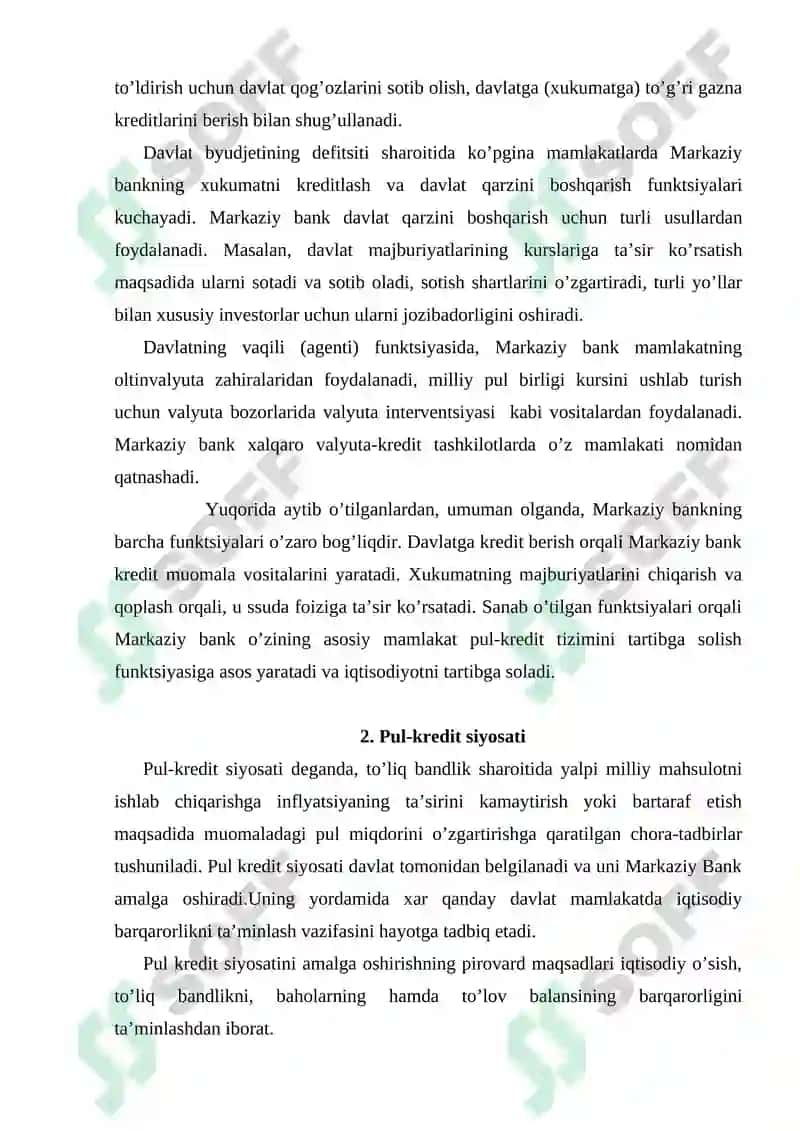 Pul kredit siyosatini strategik va taktik maksadlari 6
