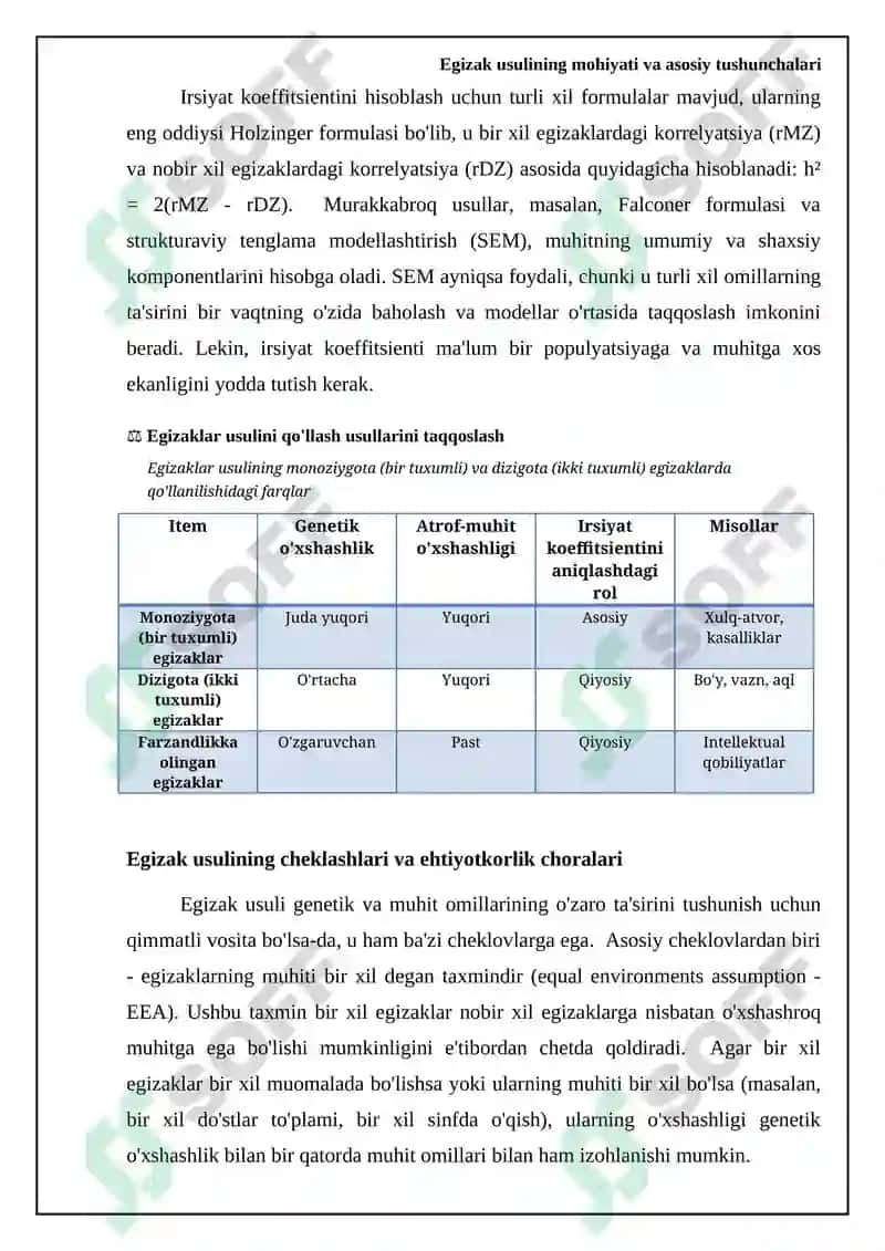 Egizaklar usuli 6