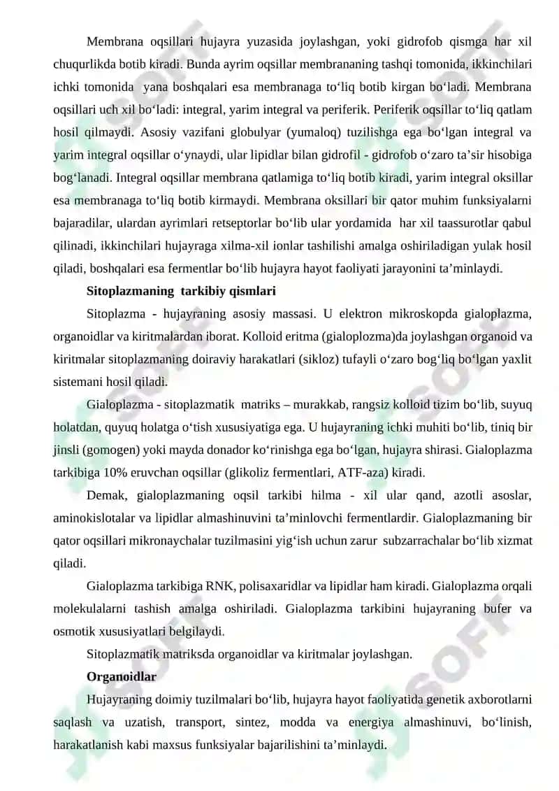 EUKARIOT HUJAYRALARNING ULTRASTRUKTUR TUZILISHI 6