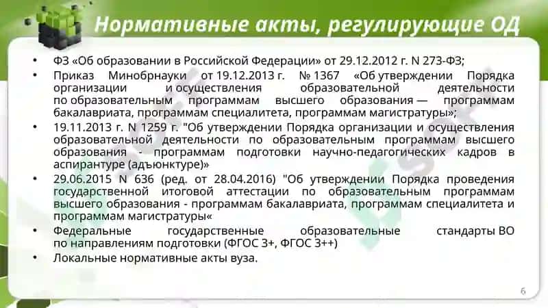 Учебная и научная деятельность коллектива вуза 6