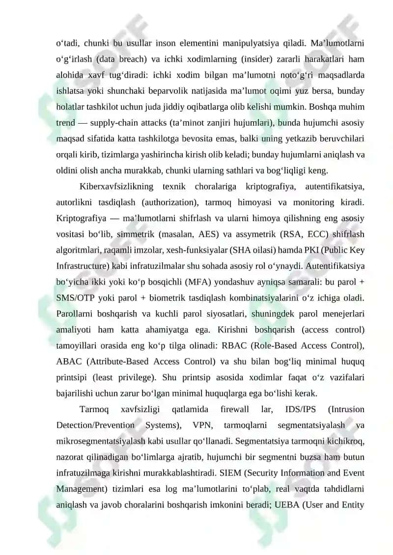 Kiberxavfsizlikning fundamental tushunchalari va zamonaviy klassifikatsiyasi 6