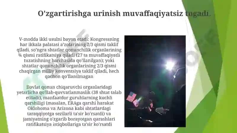 Konstitutsiyaga oʼzgartirish va qoʼshimchalar kiritish tushunchasi va tartibi 6