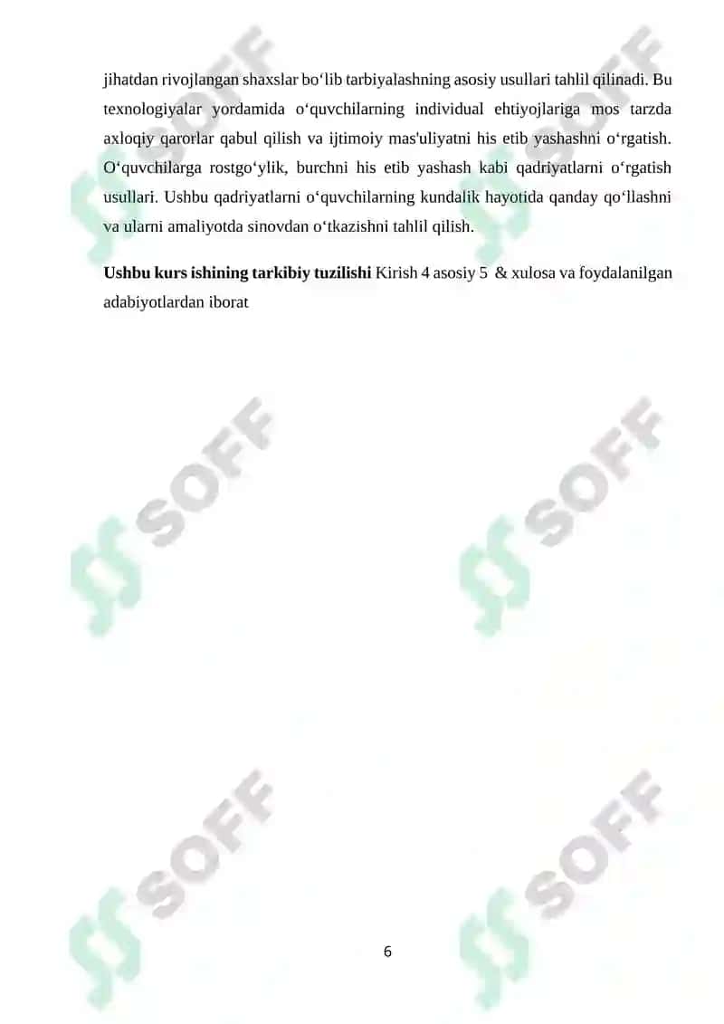 Shaxsga yoʻnaltirilgan texnologiyalar asosida Rostgoʻylik va burchni his etib yashash mavzusini oʻqitish 6