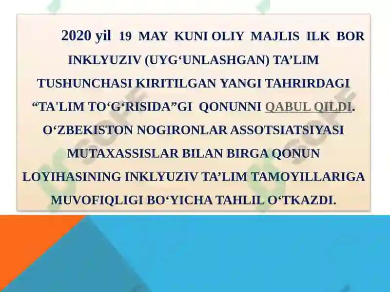 INKLYUZIV TA’LIMNING ZAMONAVIY TENDENSIYALARI 6