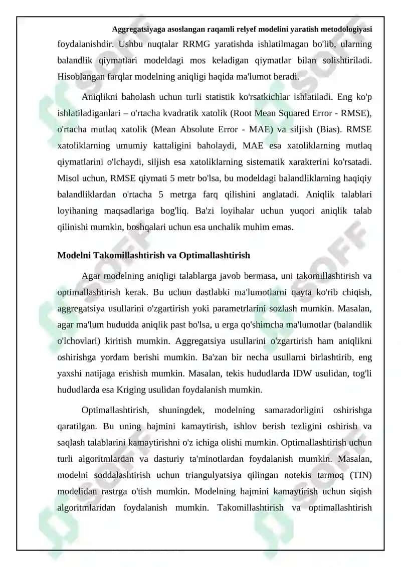 Aggregatsiyaga asoslangan raqamli relyef modelini yaratish metodologiyasi 6