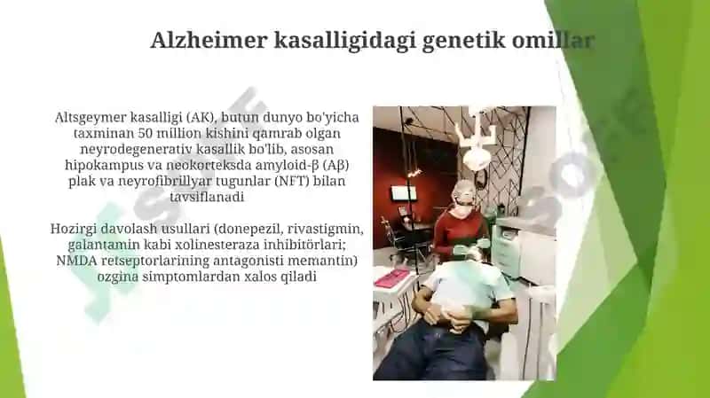 Alzheimer kasalligi etiopatogenezi, klinikasi, diagnostik dif 6