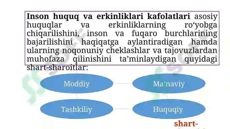 INSON HAMDA FUQARONING HUQUQ VA ERKINLIKLARI KAFOLATLARI.  FUQAROLARNING KONSTITUTSIYAVIY BURCHLARI. 6