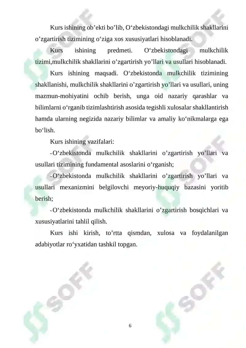 Mulkchilik shakllarini o’zgartiris 6