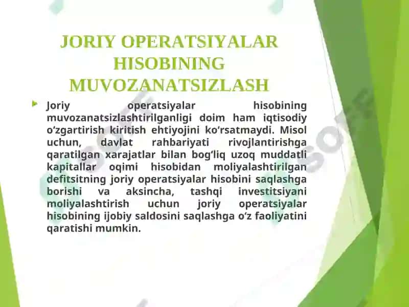 TO‘LOV BALANSINING IQTISODIY TAHLILI 6